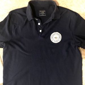 Abercrombie & Fitch Men's Blue Polo Shirt Black